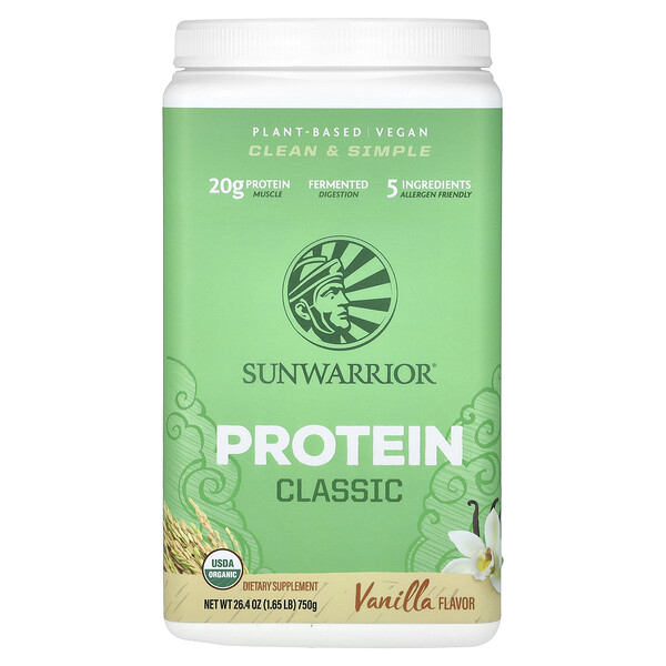 Classic Protein, ваниль, 1,65 фунта (750 г) Sunwarrior