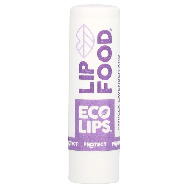Lip Food, Protect, органический бальзам для губ, масло ванили, лаванды и семян тыквы, 0,15 унции (4,25 г) Eco Lips Inc.
