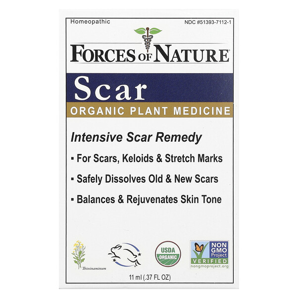 Scar, Органическое растительное лекарство, 0,37 жидкой унции (11 мл) Forces of Nature