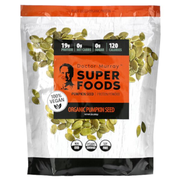 Super Foods, Органический протеиновый порошок из семян тыквы, 2 фунта (908 г) Dr. Murray's