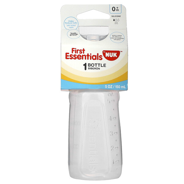 Бутылочка NUK First Essentials, 0+ месяцев, медленный поток, 5 унций (150 мл) NUK