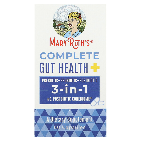 Полное здоровье кишечника, 3-в-1, 60 капсул MaryRuth's