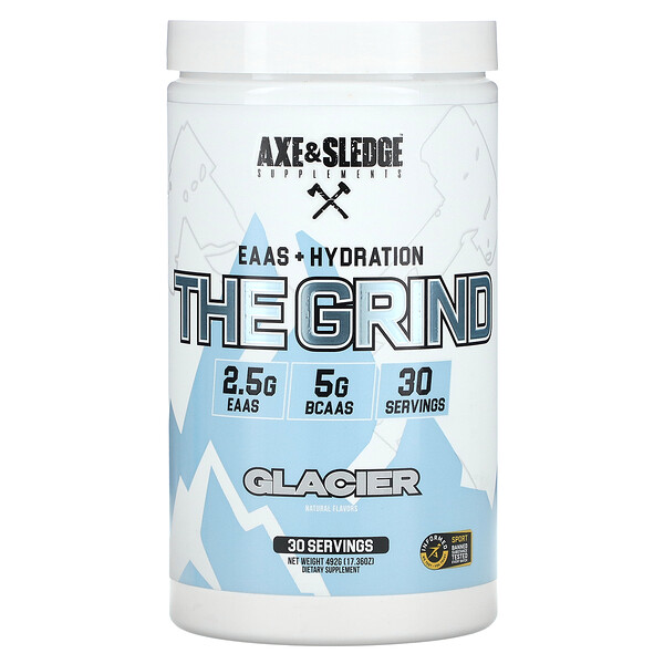 The Grind, EAA + Hydration, Glacier, 17,36 унции (492 г) Axe & Sledge Supplements