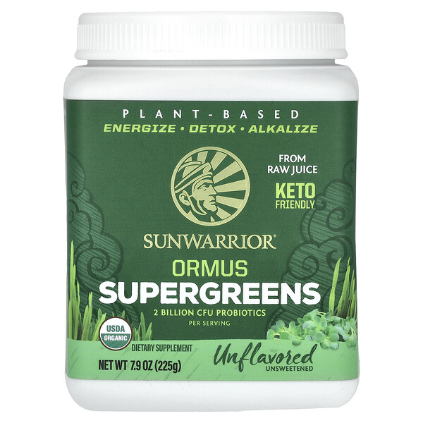 Ormus Supergreens, без ароматизаторов, 7,9 унции (225 г) Sunwarrior