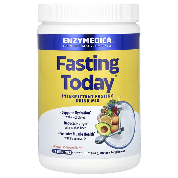 Fasting Today, Смесь для питья для периодического голодания, тропический ананас, 9,31 унции (264 г) Enzymedica