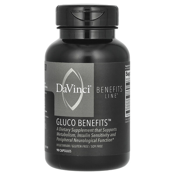 Benefits Line, Gluco Benefits, 90 Capsules (Капсулы) DaVinci