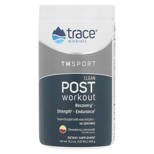 TM Sport, Clean Post Workout, Strawberry Lemonade, 1.01 lbs (460 g) Trace Minerals Research