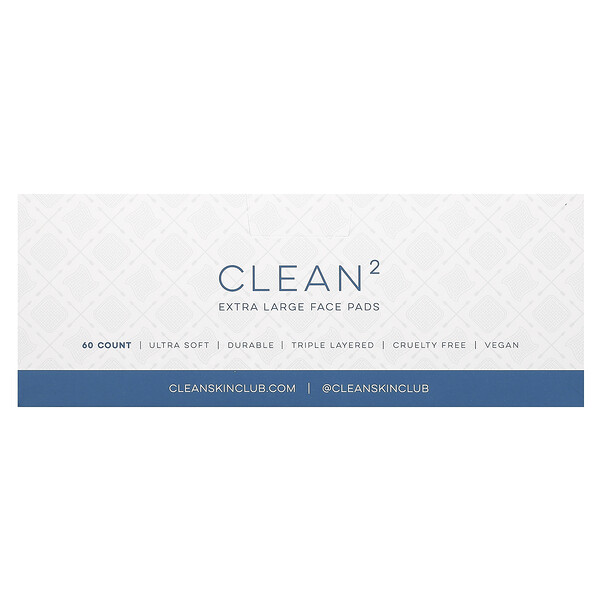 Clean2 Face Pads, Extra Large, 60 Count Clean Skin Club