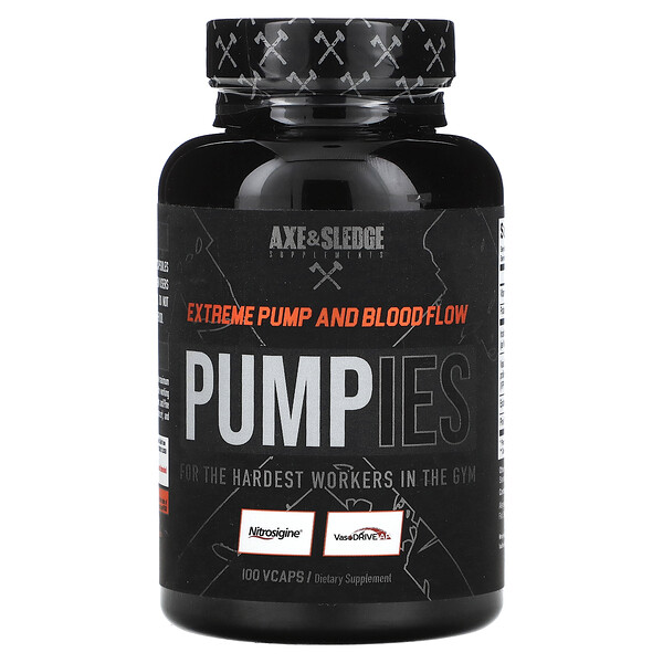 Pumpies, Extreme Pump and Blood Flow, 100 капсул Axe & Sledge Supplements