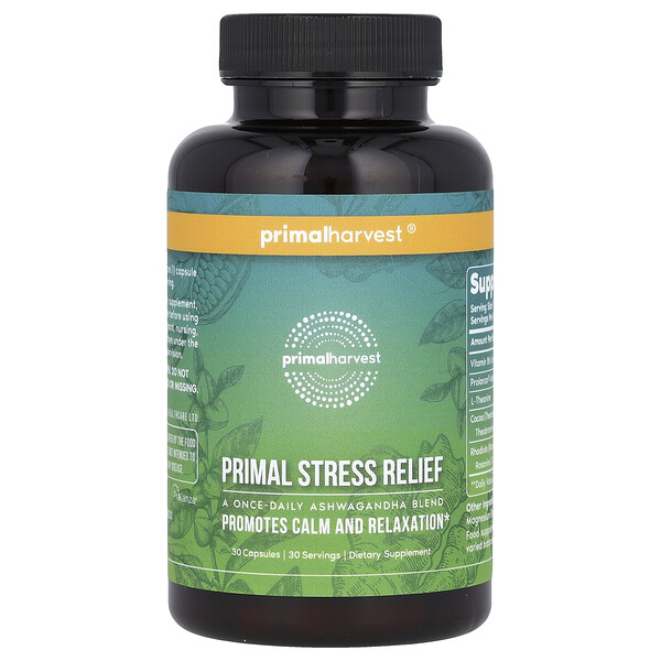 Primal Stress Relief, 30 капсул Primal Harvest
