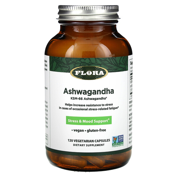 Ashwagandha - 120 вегетарианских капсул - Flora Flora
