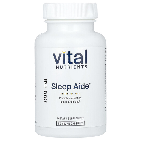 Помощник для сна, 60 веганских капсул Vital Nutrients