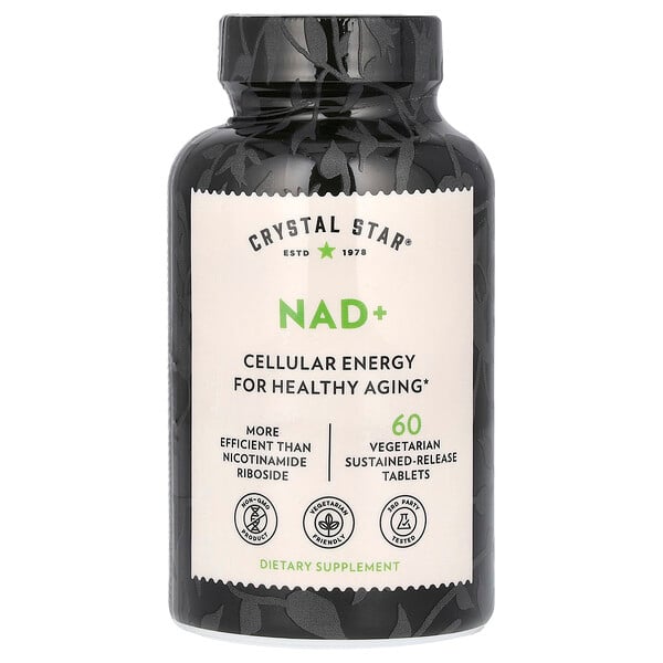 NAD+, 60 вегетарианских таблеток с пролонгированным высвобождением Crystal Star