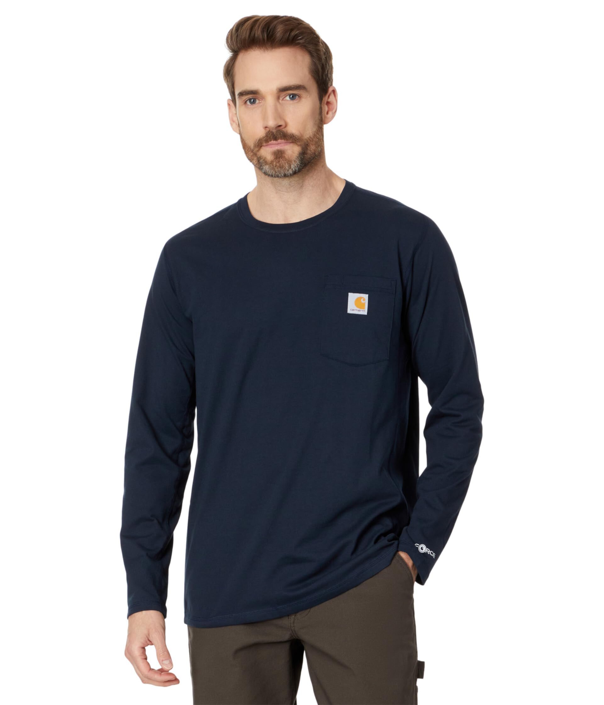 Мужская Футболка Carhartt Force Relaxed Fit Midweight Long Sleeve Pocket T-Shirt Carhartt