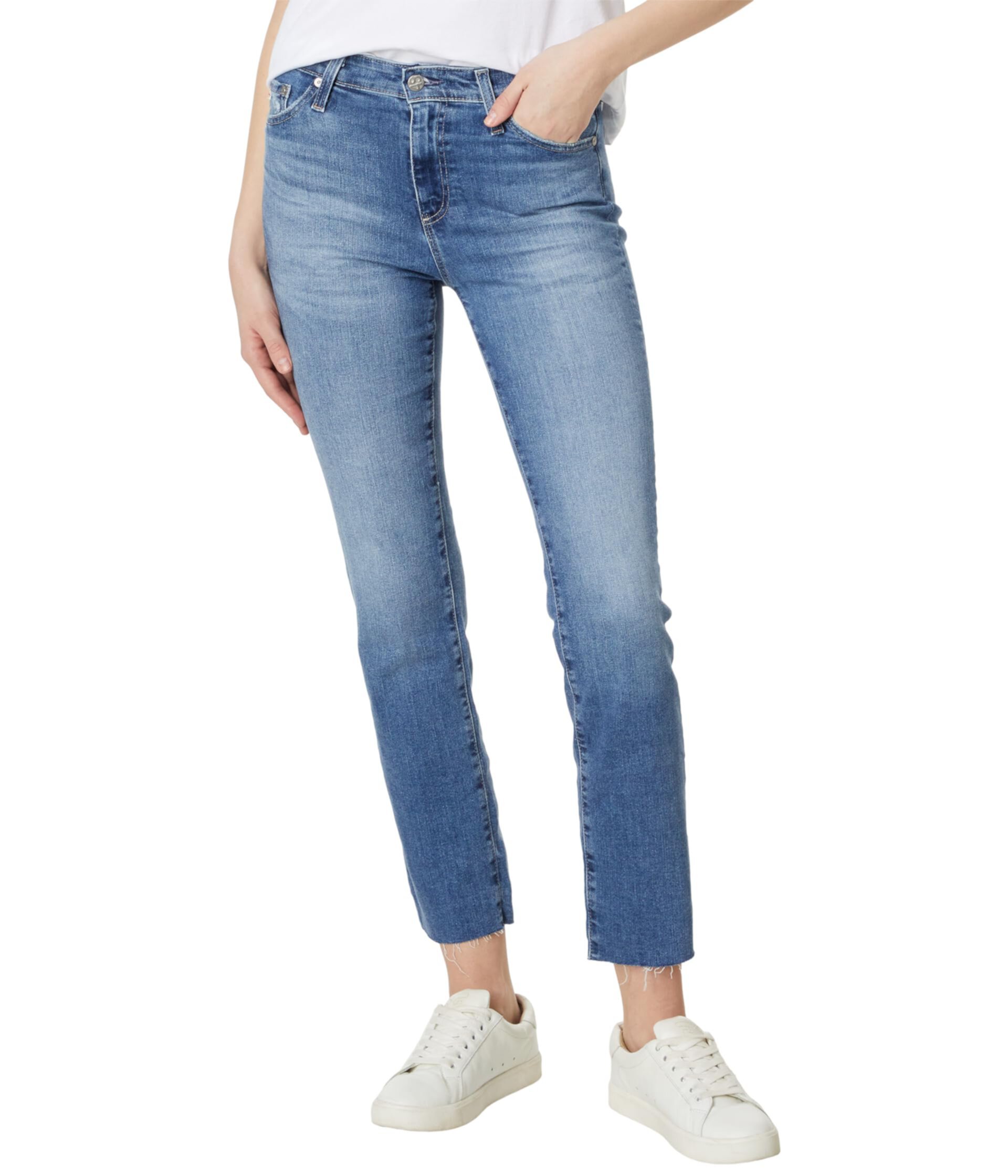 Узкие прямые джинсы Mari с высокой посадкой, 13 лет, раскрытие AG Jeans