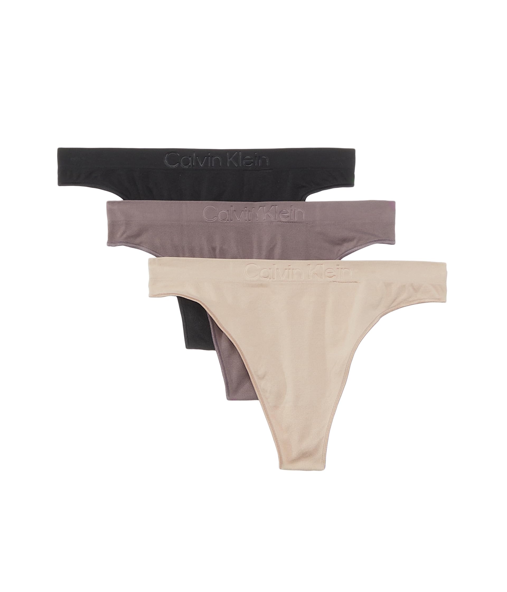 Bonded Flex Seamless Mid-Rise Thong 3-Pack Calvin Klein