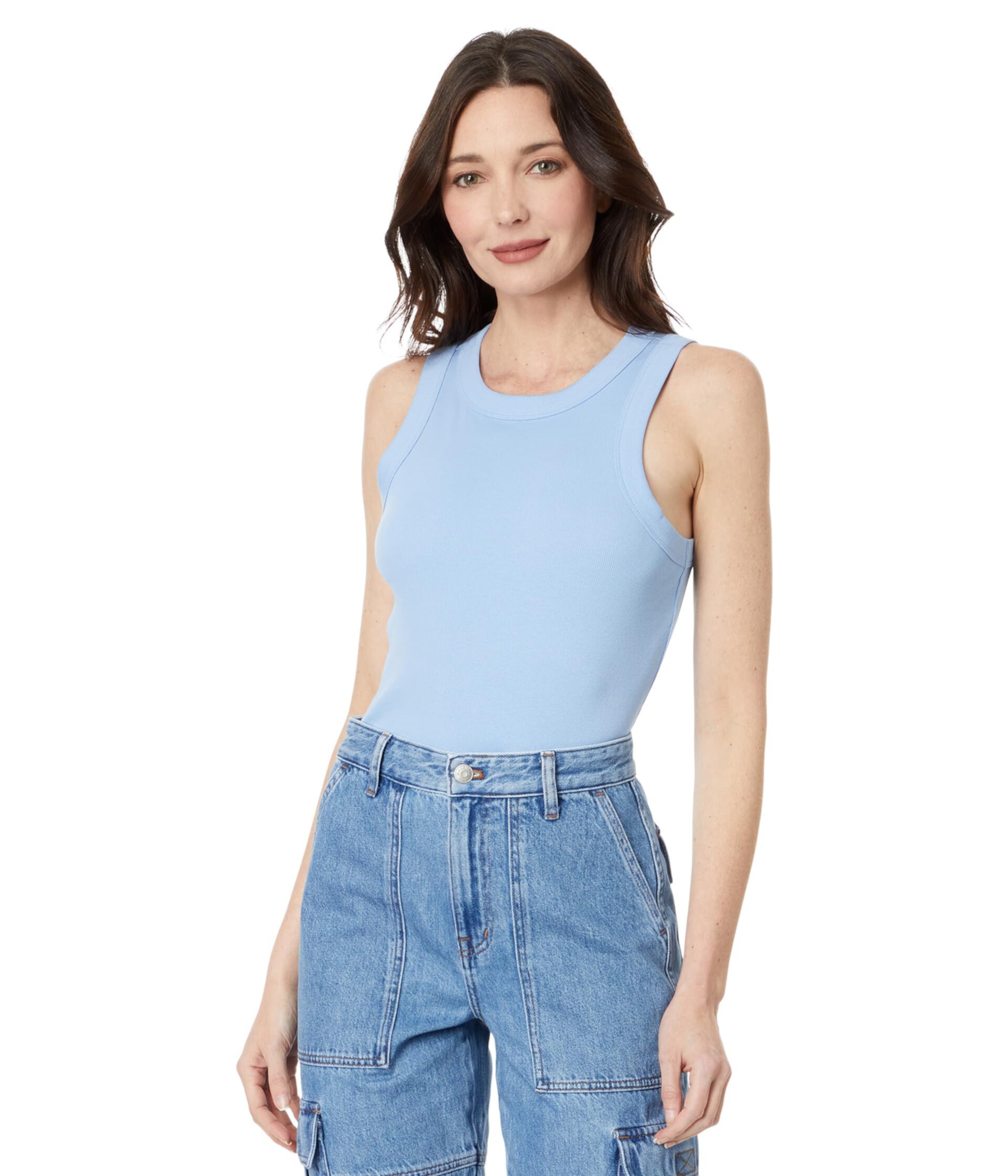 Укороченный топ Brightside Rib Madewell из ребристого Джерси, 95% хлопка Supima® Madewell