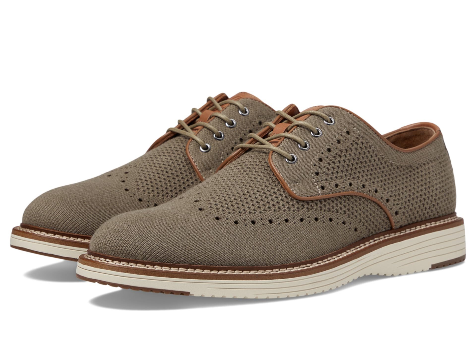 Мужская обувь Upton Knit Wingtip от Johnston & Murphy с амортизирующей подошвой TRUFOAM™ и кожаными вставками Johnston & Murphy