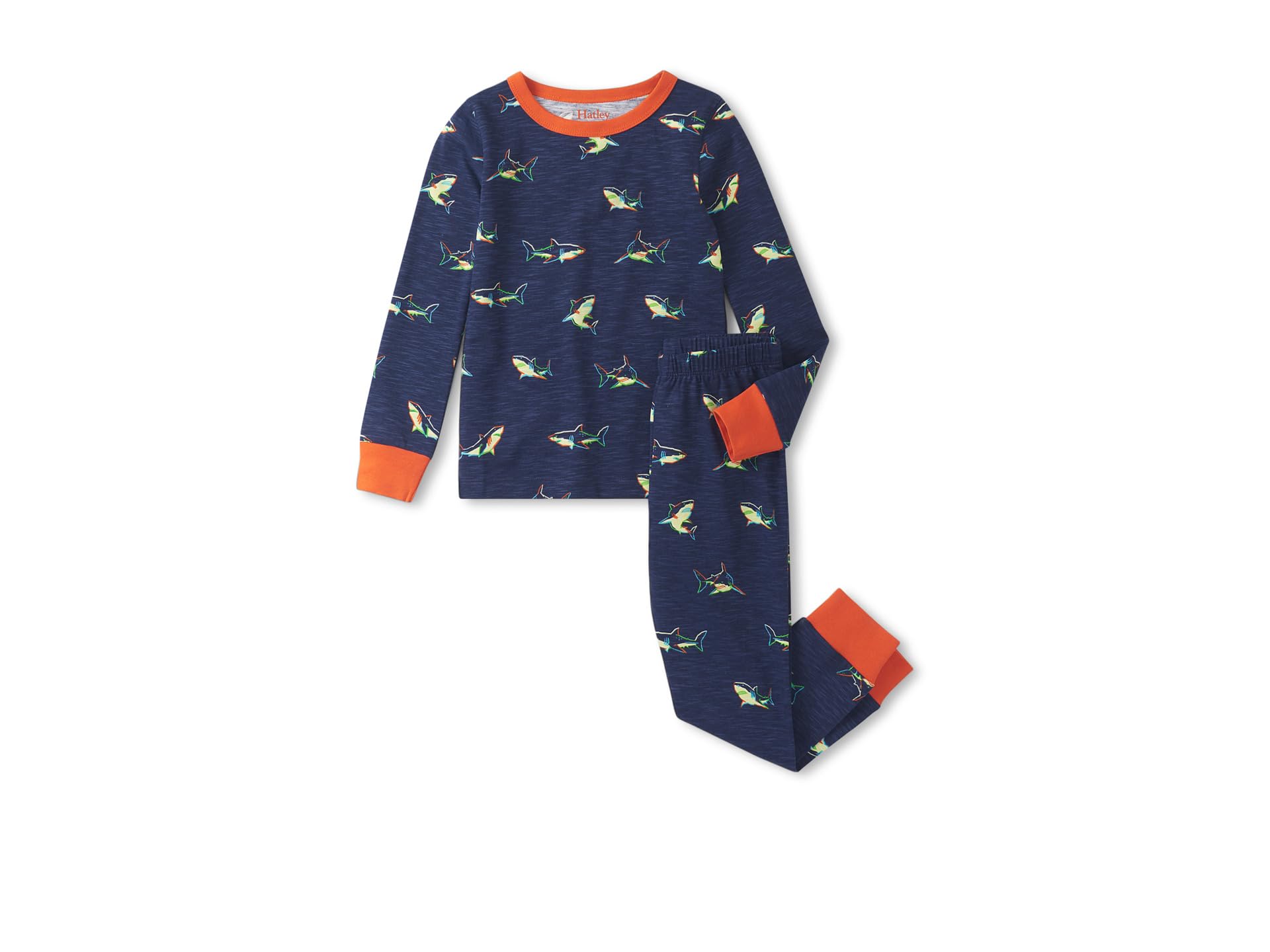 Хлопковый пижамный комплект Glow Sharks (для малышей/маленьких/больших детей) Hatley