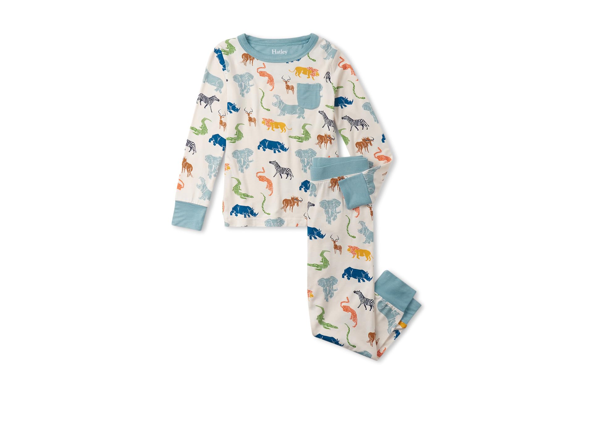 Бамбуковый пижамный комплект Scratchy Safari (для малышей/маленьких/больших детей) Hatley