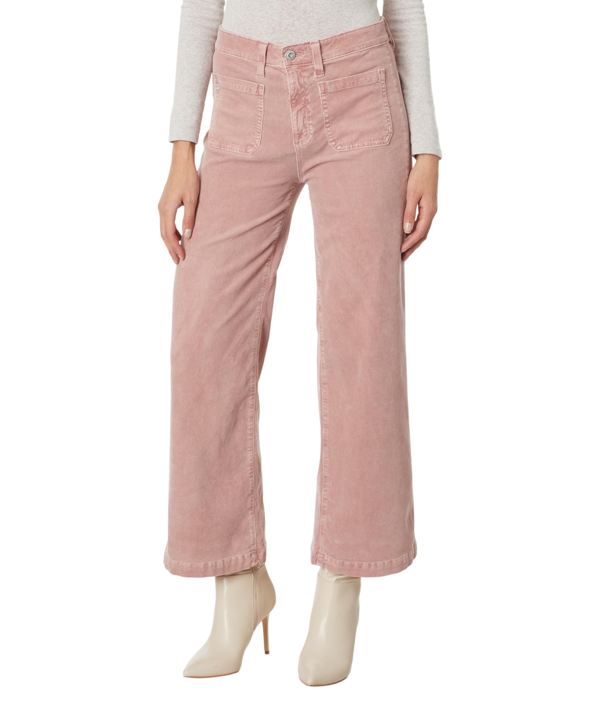 Укороченные шорты Kassie с высокой посадкой и широкими штанинами в цвете Hi-White Rosy Blush AG Jeans