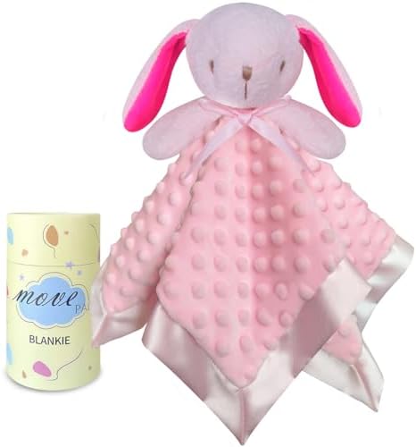 Highland Cow Baby Security Blanket Loveys for Girls, 16" Soft Stuffed Animal Lovie, Baby Lovey Blanket Baby Girl Gifts for Infant and Toddler MOVEPAI