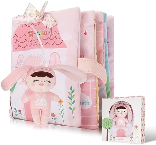 Soft Cloth Books for Baby Gift, Activity Quiet Cloth Books Developmental Toys,Interactive Baby Books for Toddlers Infants kids Toys Gift for 0-2 Year Old Doll Rorolulu