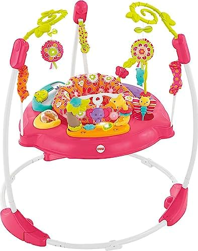 Детский шезлонг Fisher-Price Animal Wonders Jumperoo, игровой центр с музыкальными огнями, звуками и развивающими игрушками Fisher-Price