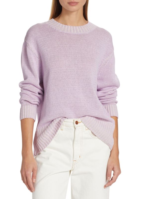 Плетеный свитер с круглым вырезом Saks Fifth Avenue