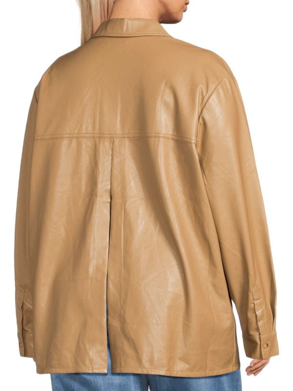 Куртка-рубашка из искусственной кожи со спилком Good American