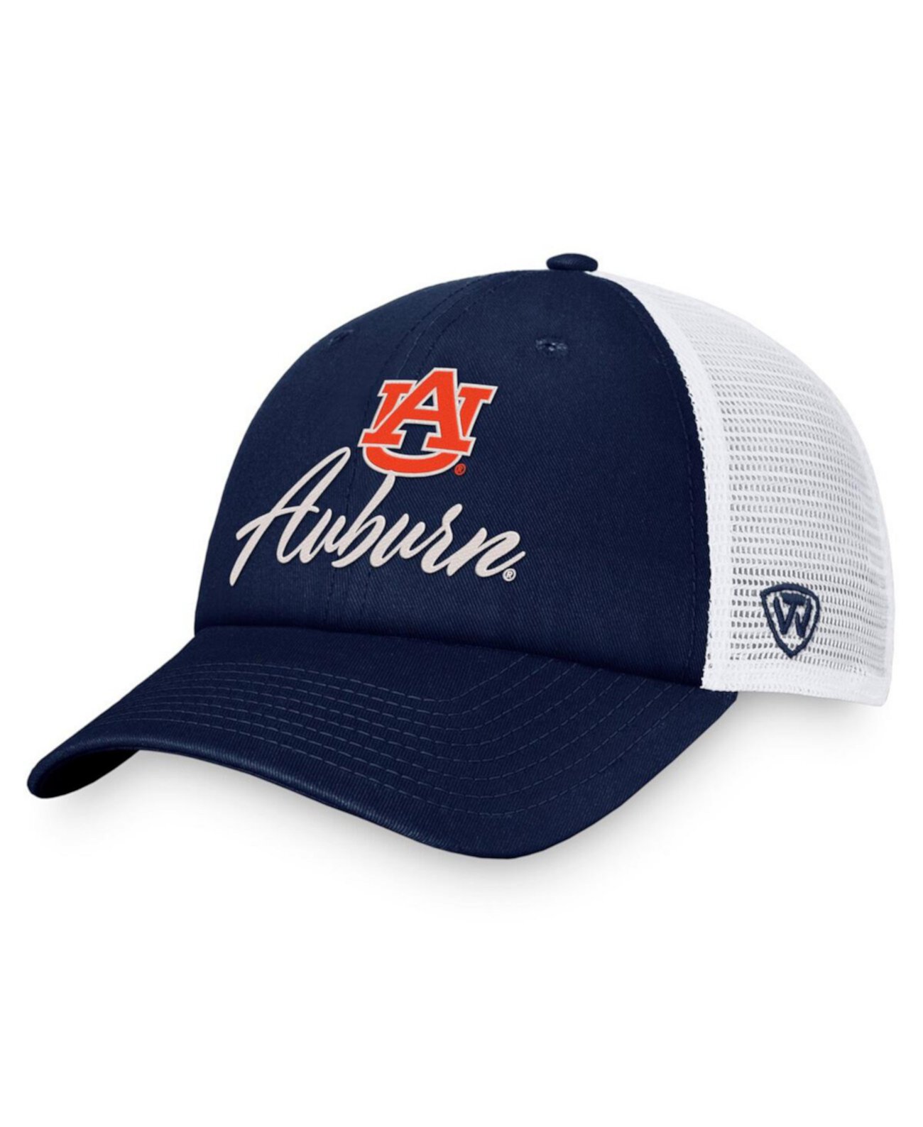 Женская кепка Auburn Tigers Charm Trucker, регулируемая по размеру, темно-синяя и белая Top of the World