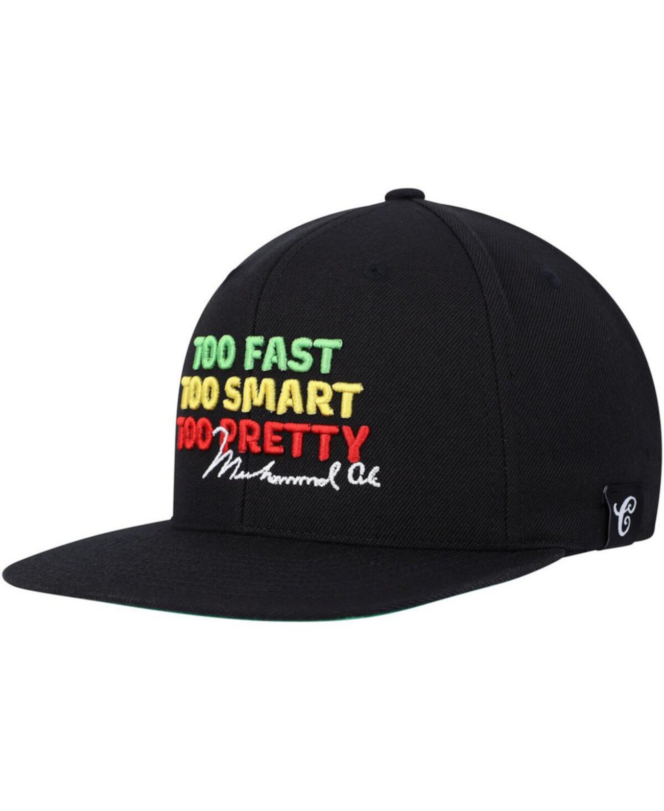 Чёрная вышитая кепка Snapback Muhammad Ali, универсальный размер Contenders Clothing