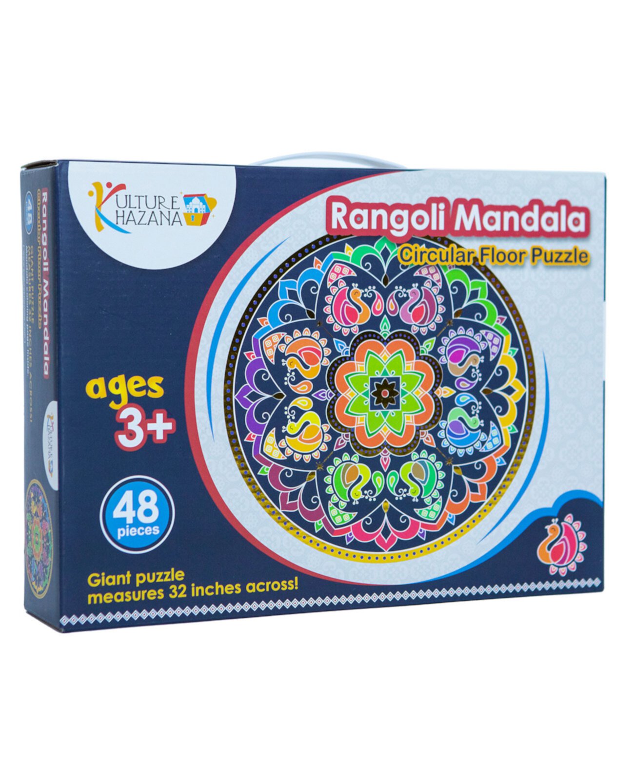 Круглый напольный пазл Rangoli Mandala, 48 деталей Kulture Khazana