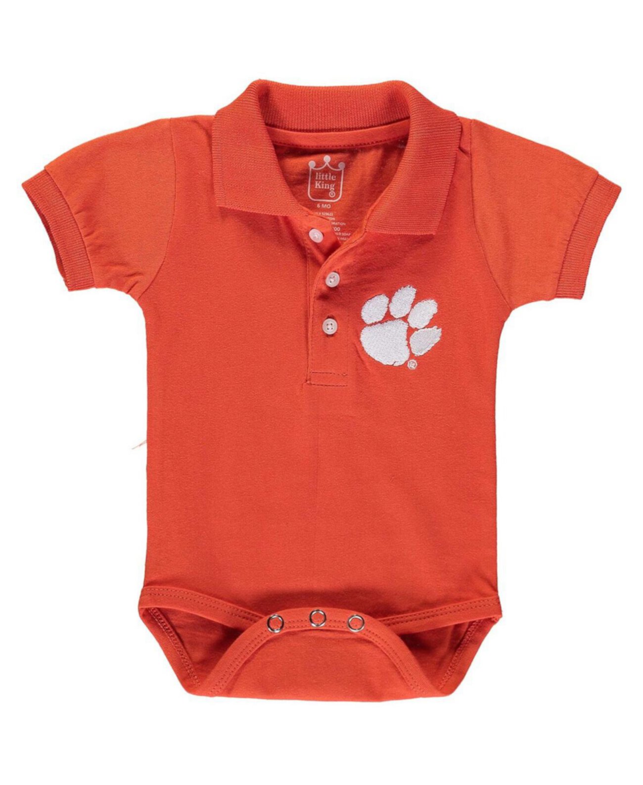 Оранжевое боди-поло Clemson Tigers для маленьких мальчиков и девочек Little King Apparel
