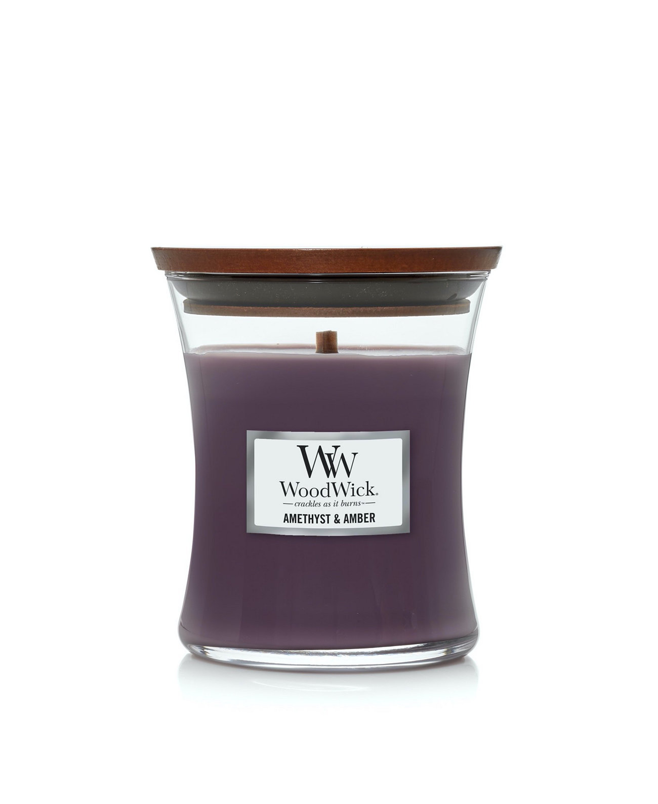 WoodWick Amethyst Amber Medium Hourglass Candle, 9.7 oz WoodWick