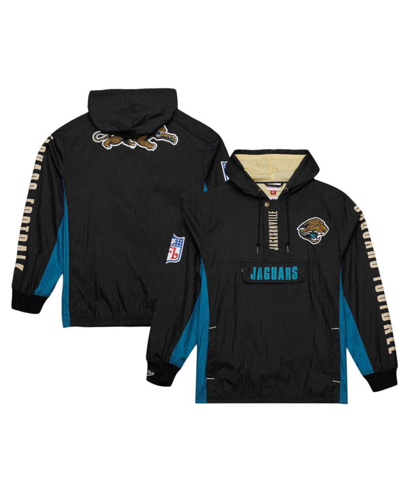 Мужская Куртка-Ветровка Mitchell & Ness Team OG 2.0 с Логотипом Jacksonville Jaguars и Четверной Молнией Mitchell & Ness