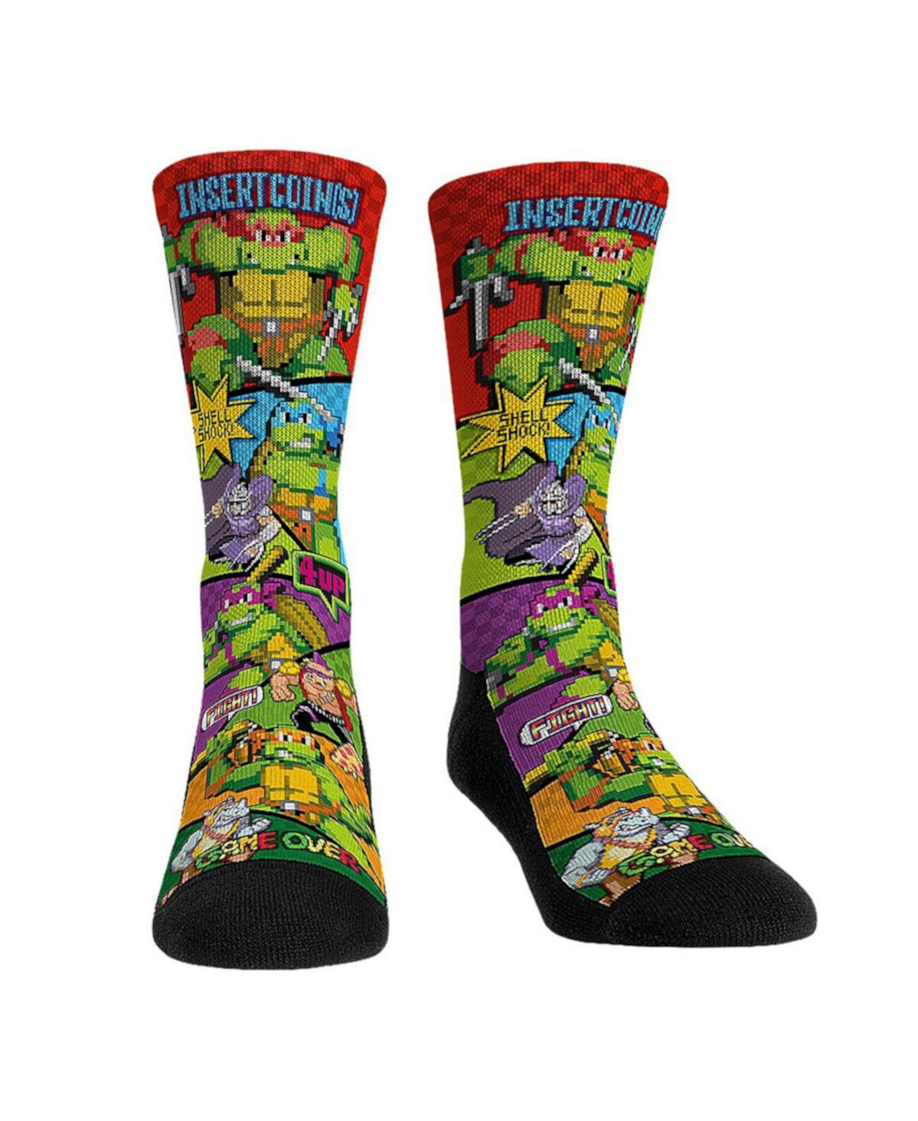 Мужские и женские носки Черепашки-ниндзя Game Time Crew Socks Rock 'Em