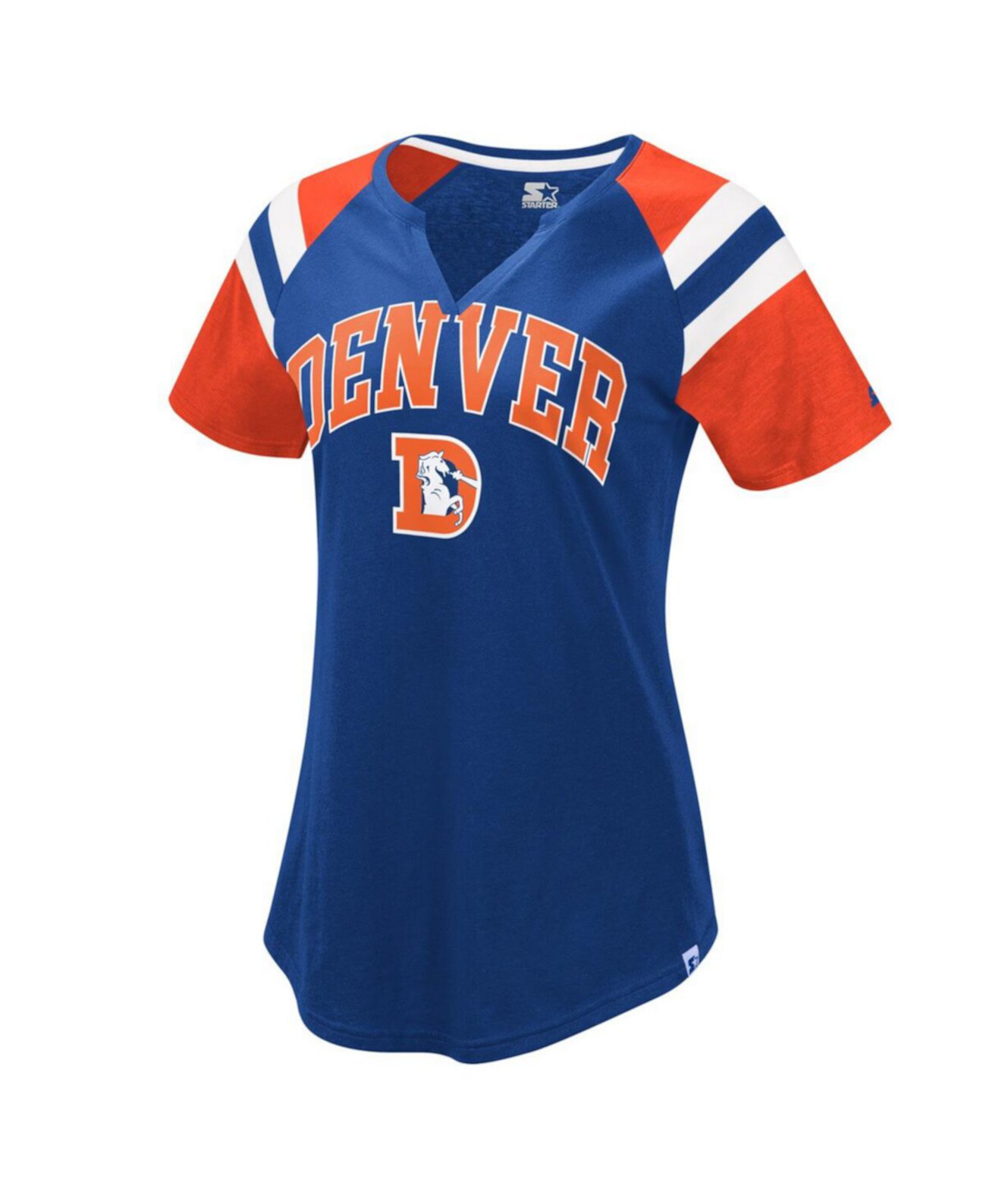 Женская футболка королевского оранжевого цвета Denver Broncos Game с вырезом реглан Starter
