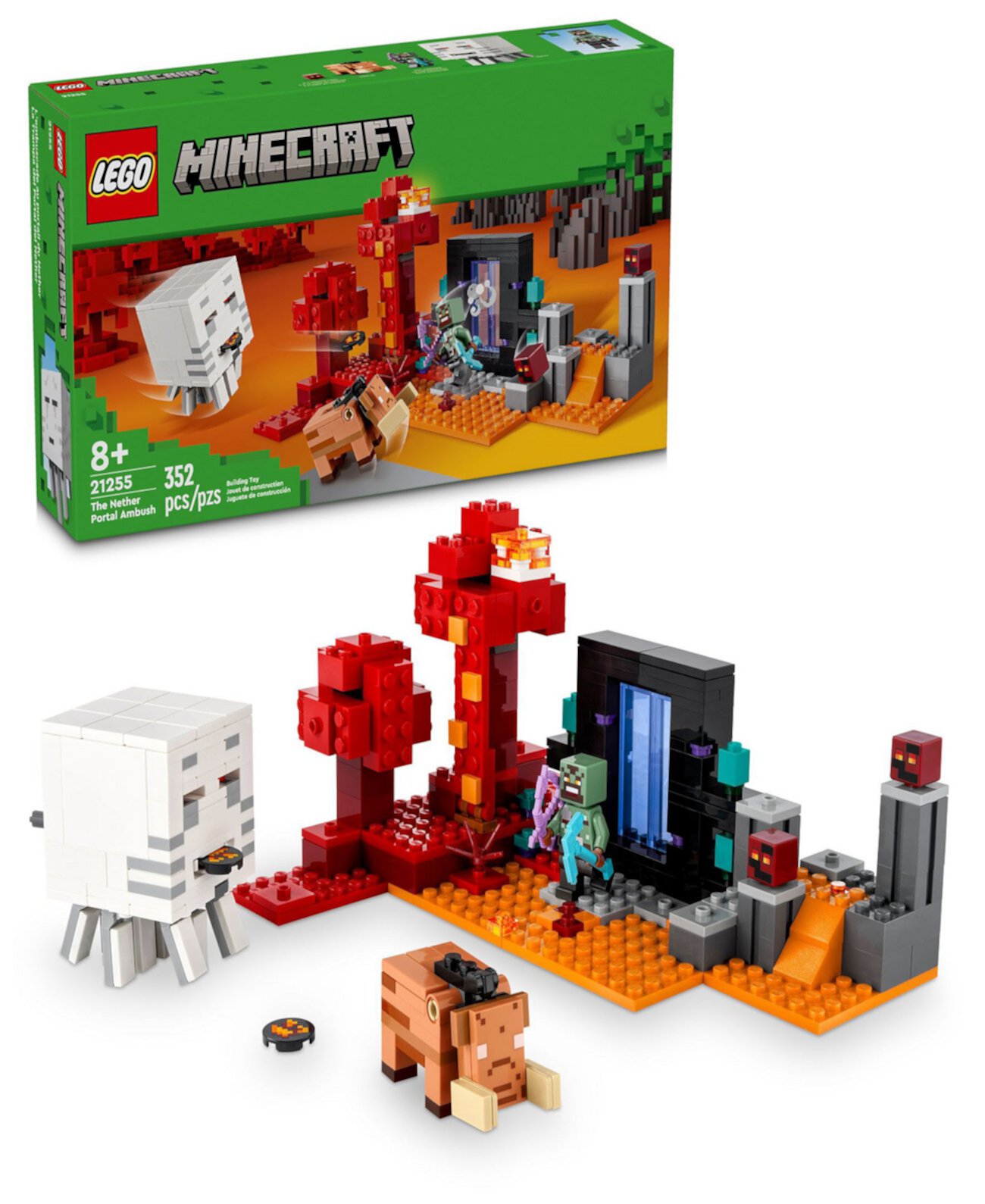 Игрушка Minecraft the Nether Portal Ambush Building 21255, 352 детали Lego
