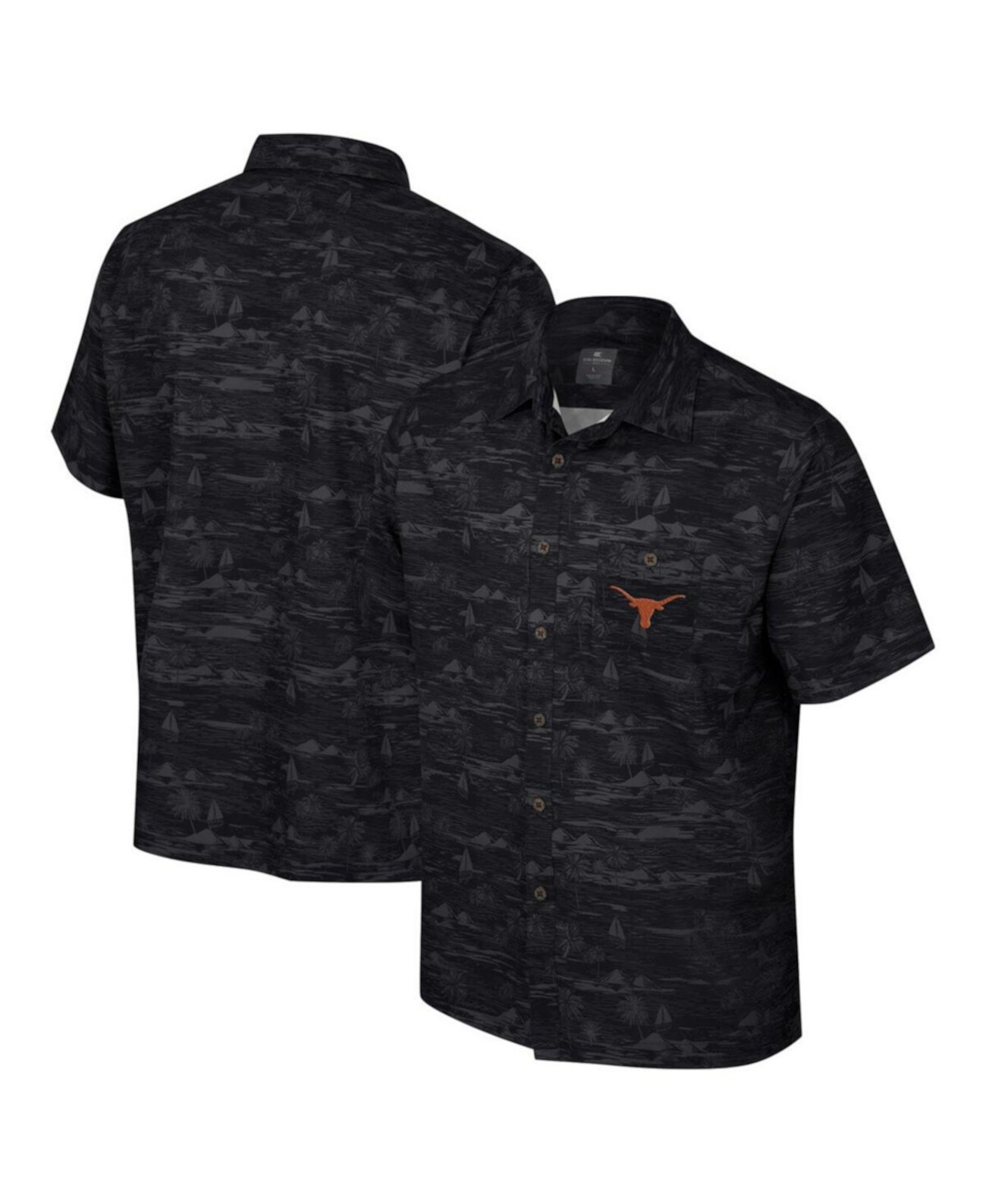 Мужская черная рубашка на пуговицах Texas Longhorns Ozark Colosseum