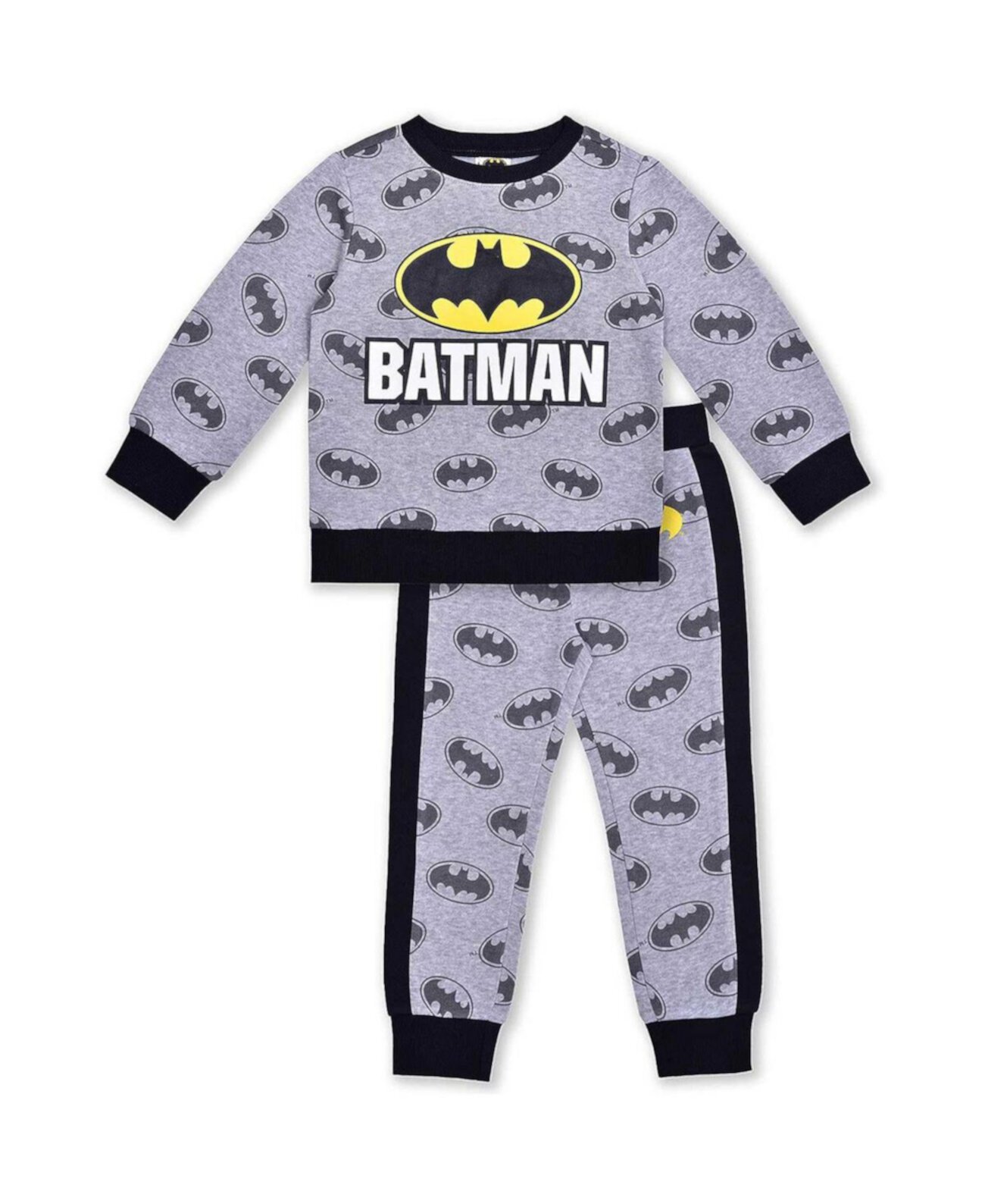 Дети, серый свитшот с капюшоном и брюки Batman, 100% полиэстер Children's Apparel Network