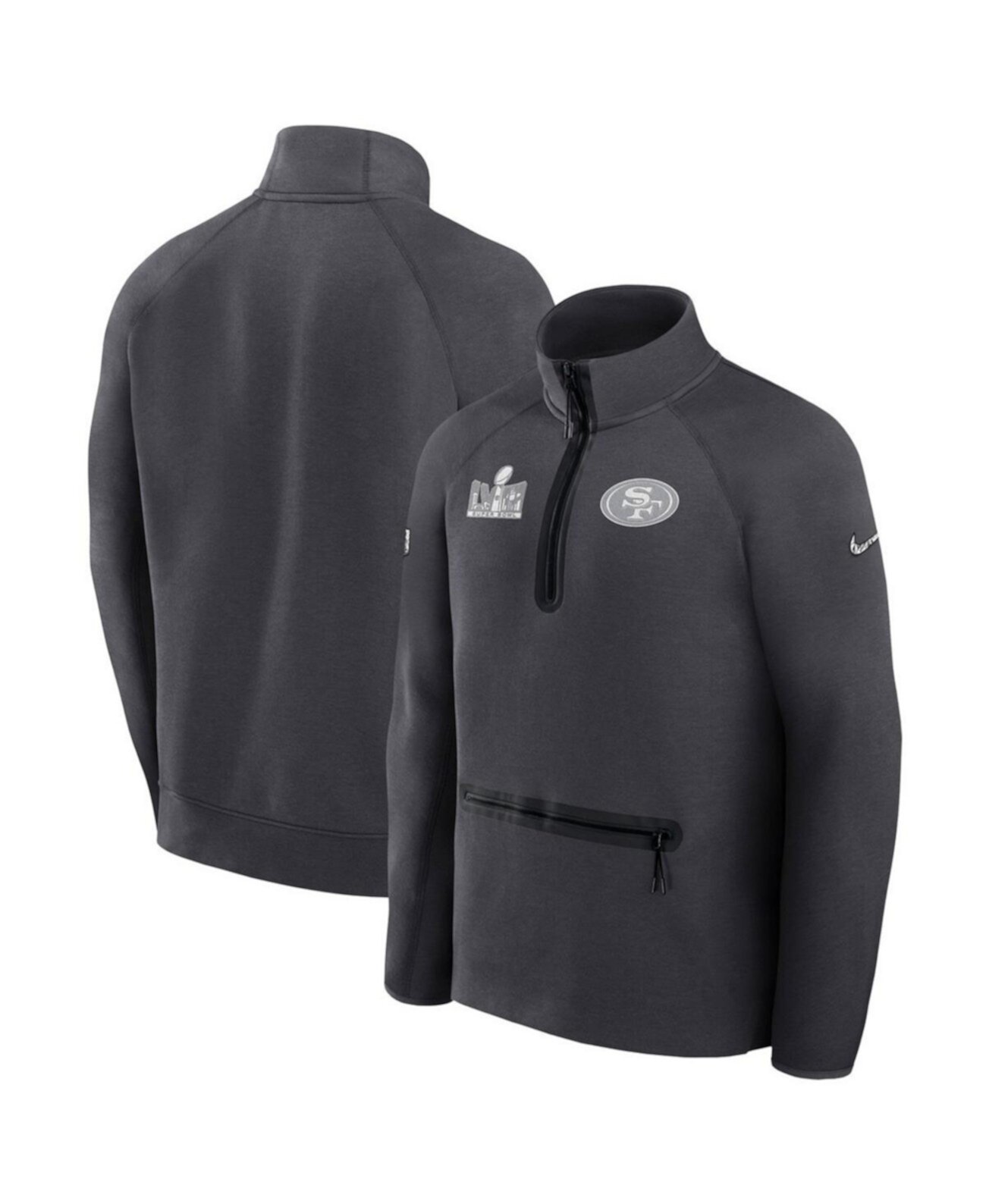 Мужской Пуловер Nike San Francisco 49ers Super Bowl LVIII Opening Night Tech Fleece Half-Zip Nike