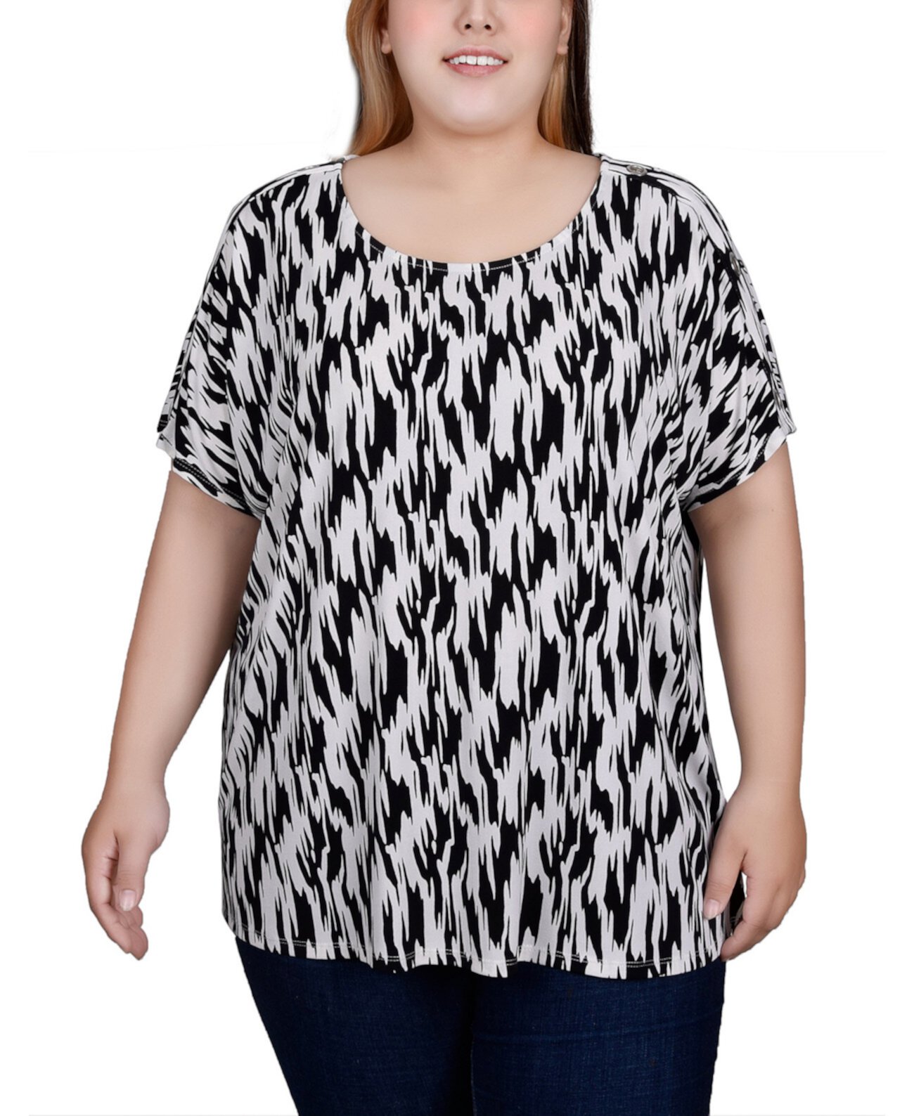 Женская Блузка NY Collection Plus Size Short Sleeve Tunic Top NY Collection