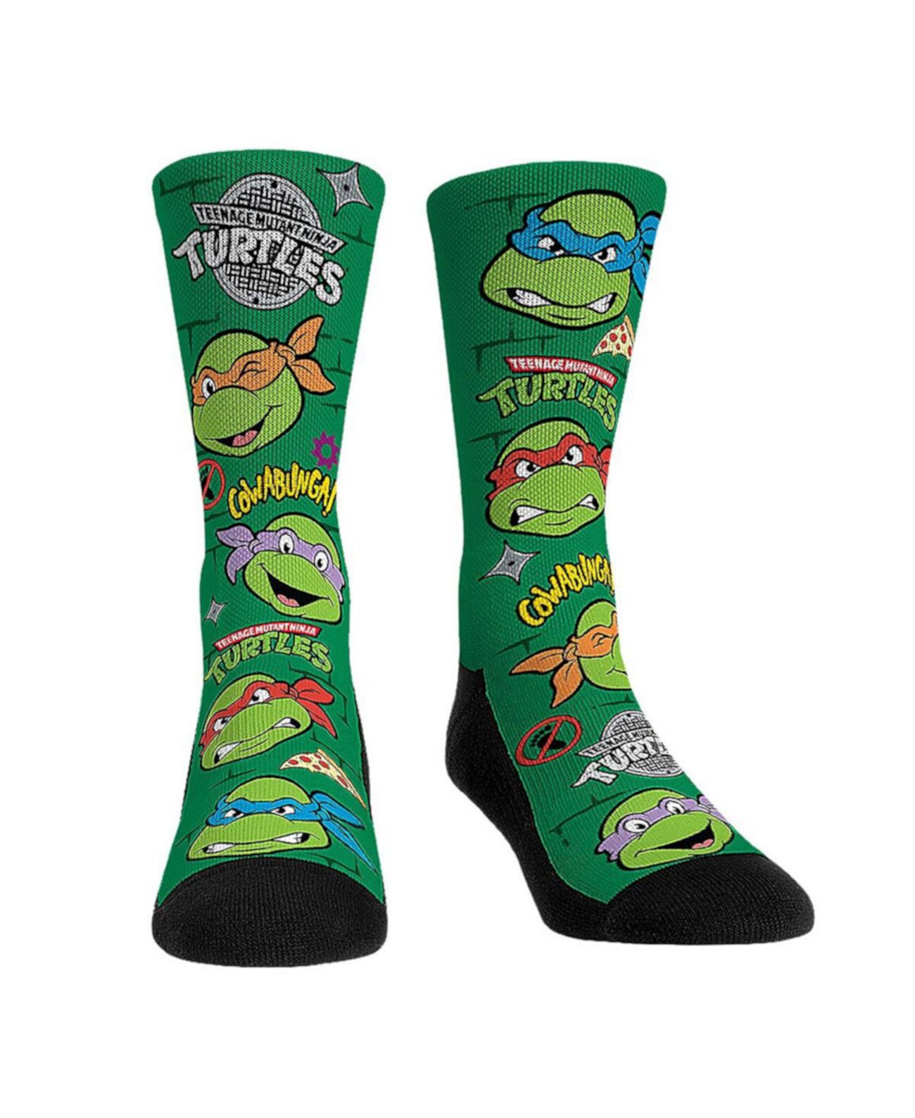 Мужские и женские носки Teenage Mutant Ninja Turtles All Over Icons Crew Socks Rock 'Em