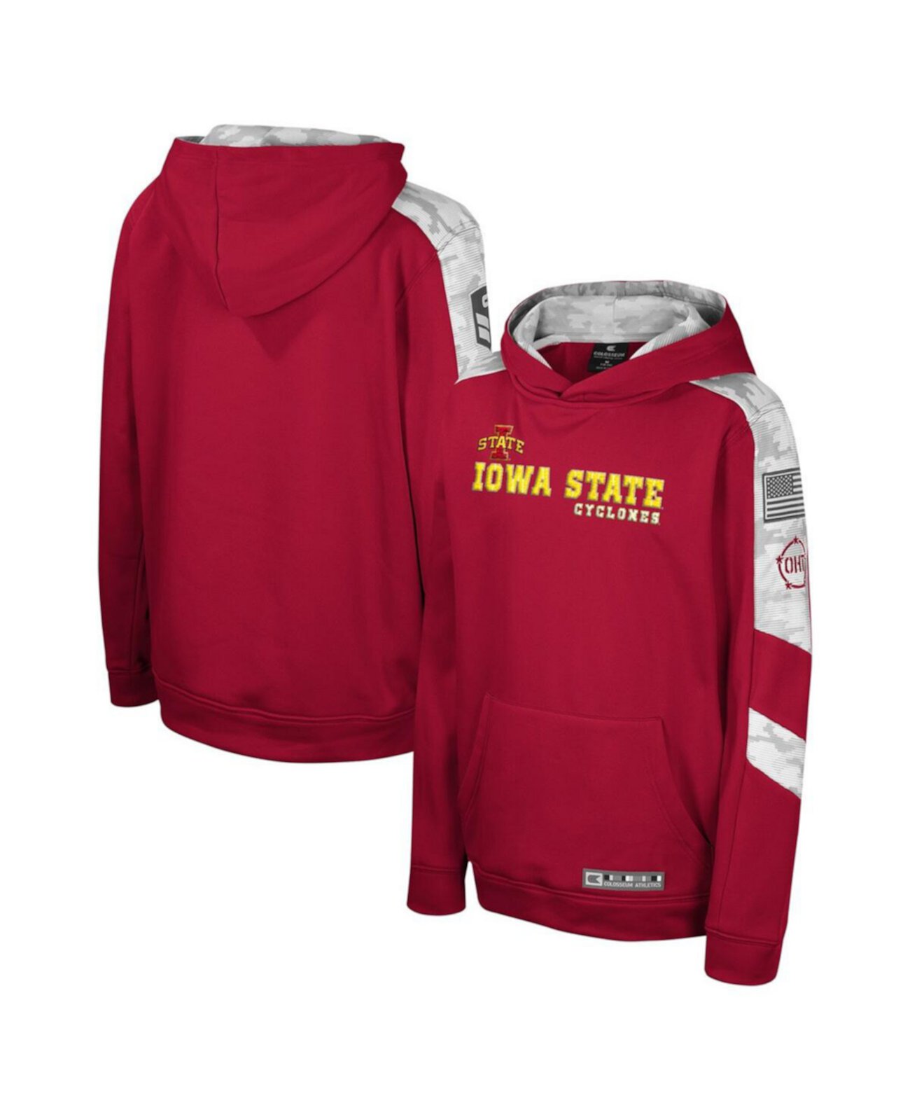 Детское Худи Colosseum Iowa State Cyclones OHT Military-Inspired Appreciation Cyclone Digital Camo Pullover Colosseum