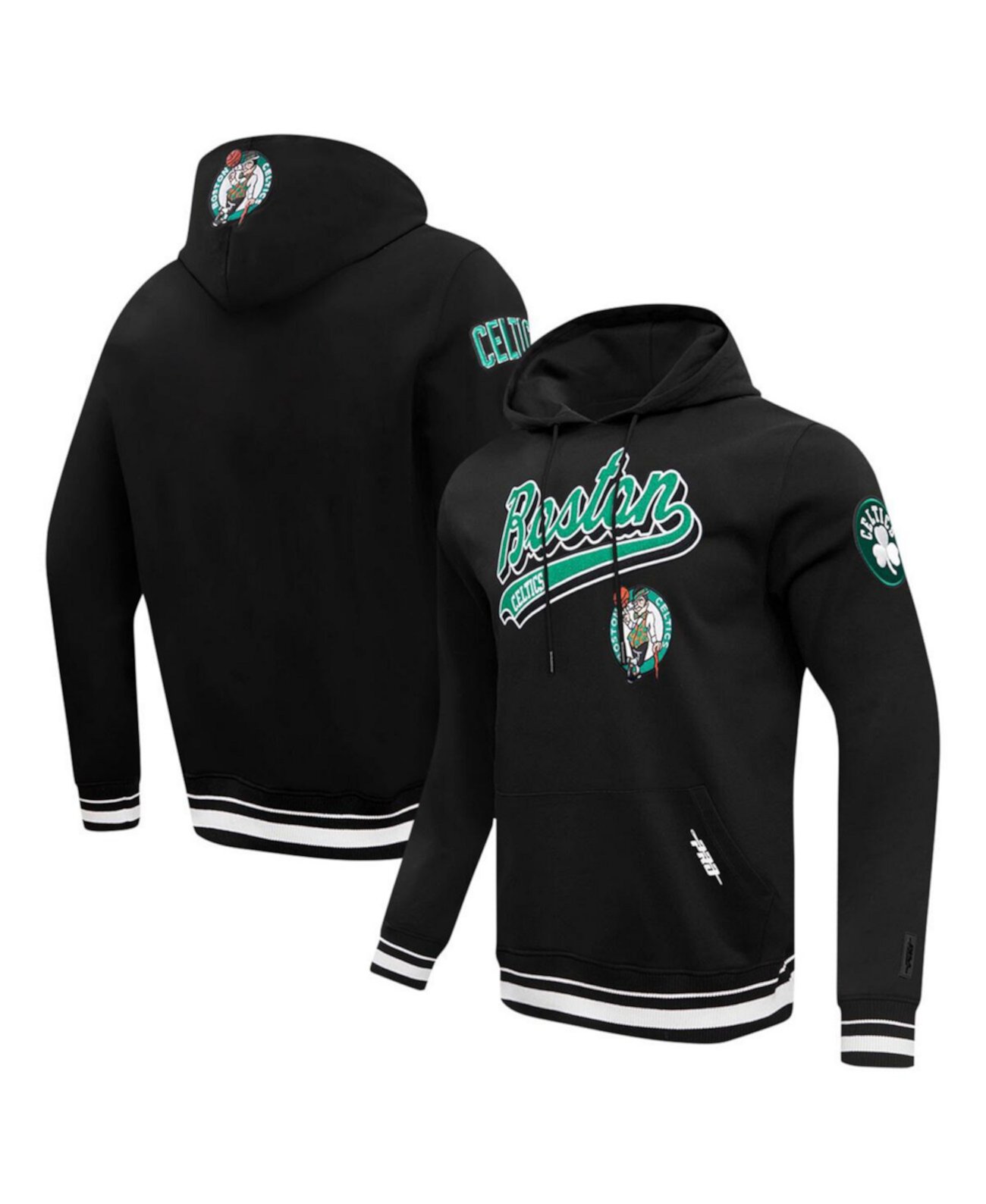 Мужской черный пуловер с капюшоном Boston Celtics Script Tail Pro Standard