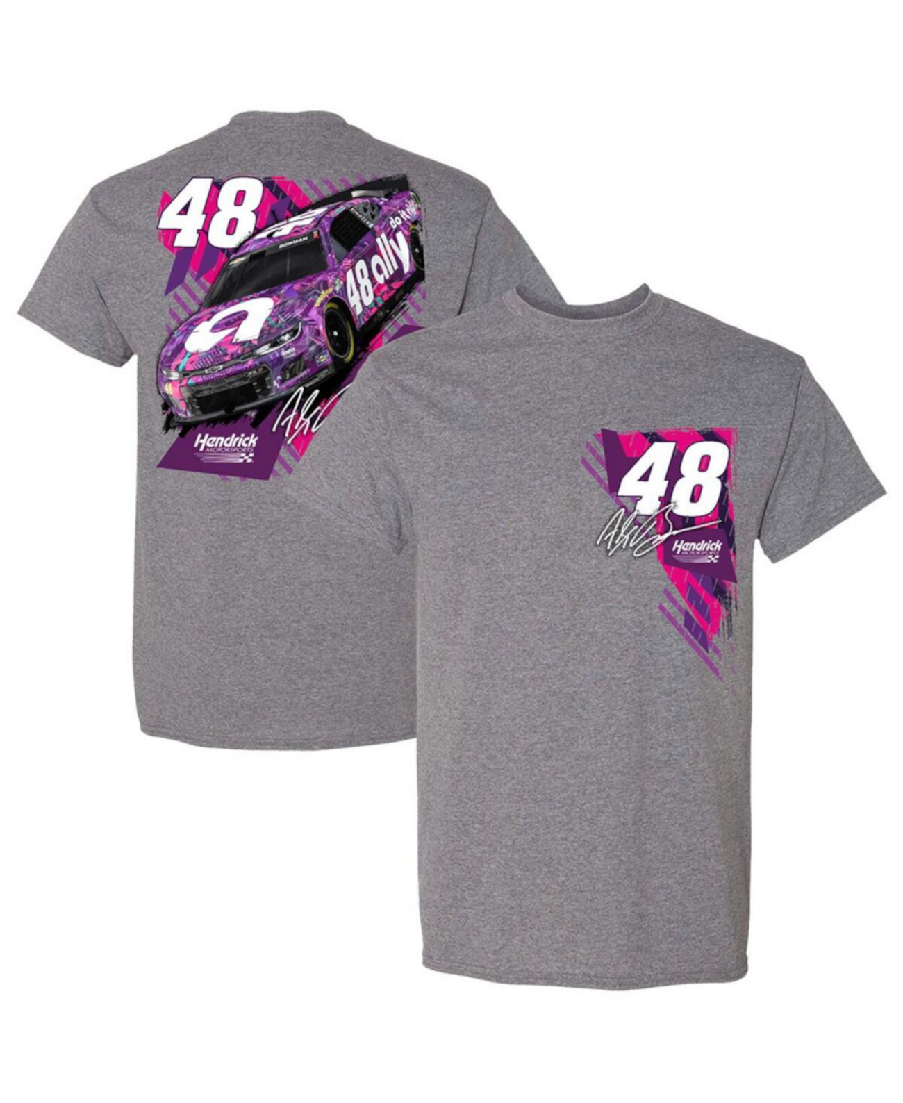 Мужская футболка Heather Charcoal Alex Bowman Ally Hendrick Motorsports Team Collection