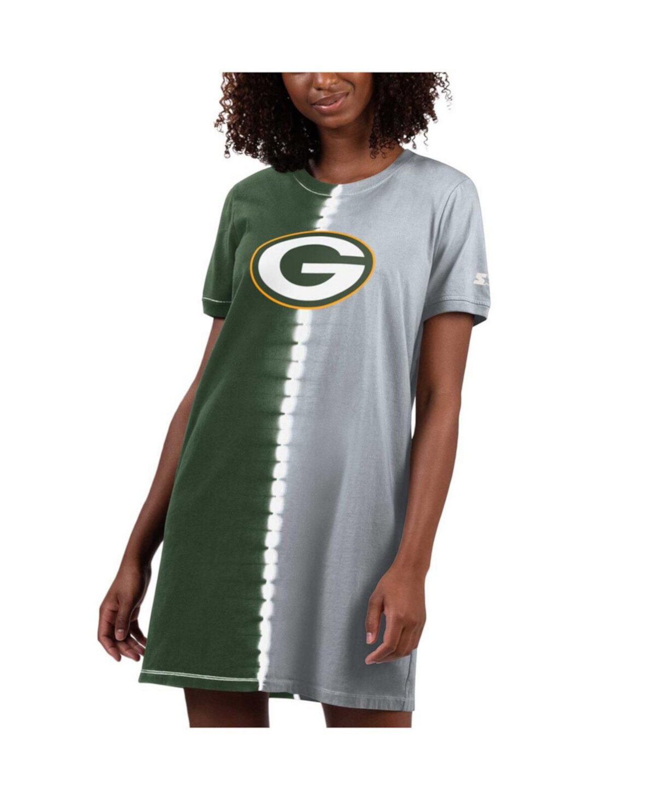 Женское зеленое платье-футболка Green Bay Packers Ace Tie-Dye Starter