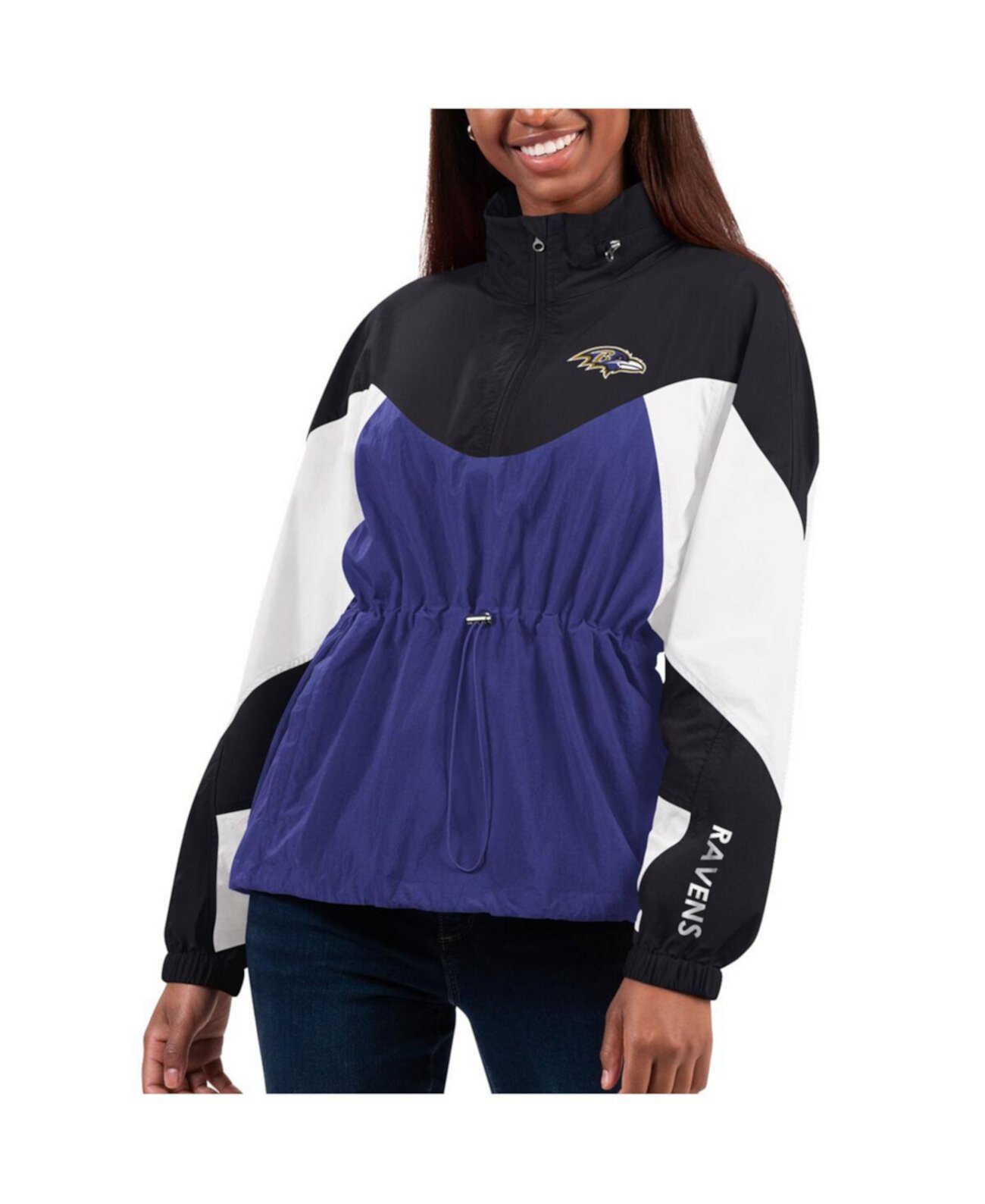 Женская Куртка G-III Tie Breaker Lightweight Quarter-Zip для Болельщиков Baltimore Ravens G-III