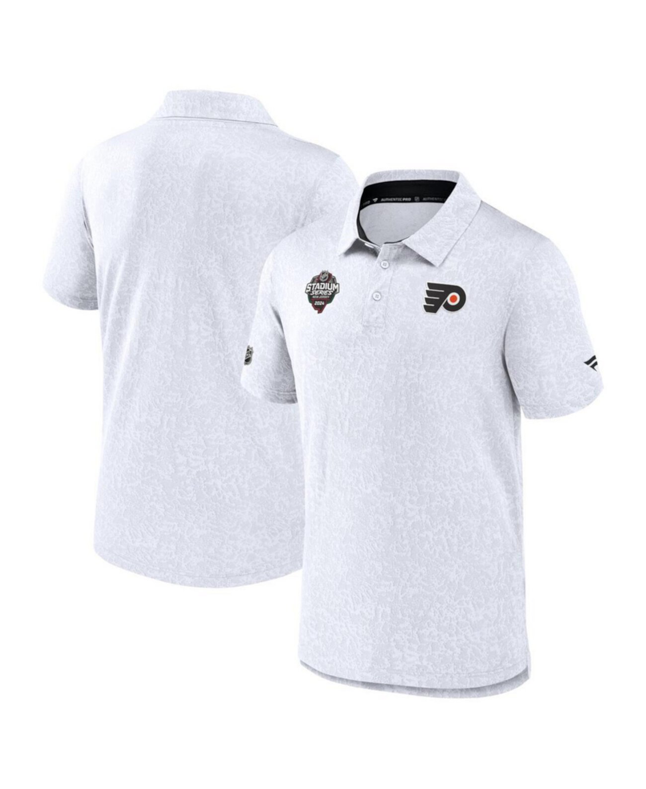 Мужская белая жаккардовая рубашка-поло NHL Stadium Series 2024 Philadelphia Flyers Authentic Pro Fanatics